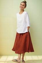 Load image into Gallery viewer, Women&#39;s Casual White Linen Tops C4067
