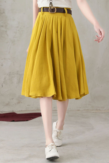 Women Swing Linen Skirt C2735