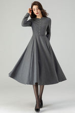 Load image into Gallery viewer, Grey Fit and Flare Dress C3613
