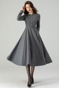 Grey Fit and Flare Dress C3613