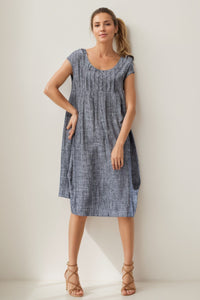 Gray Tunic Linen dress C4007