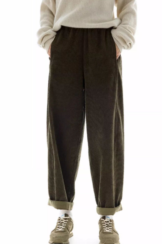 Wide leg long corduroy pants C5120