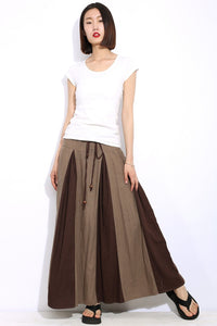 Maxi long woman linen plus size skirt C332