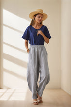 Load image into Gallery viewer, Women&#39;s Wide Leg Linen Pants C4003
