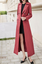 Load image into Gallery viewer, Burgundy women spring and autumn trench coat C4201
