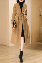 Load image into Gallery viewer, Women&#39;s Autumn and winter camel plaid coat C4216
