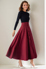 Load image into Gallery viewer, Wool Maxi A Line High Waisted Skirt C4259
