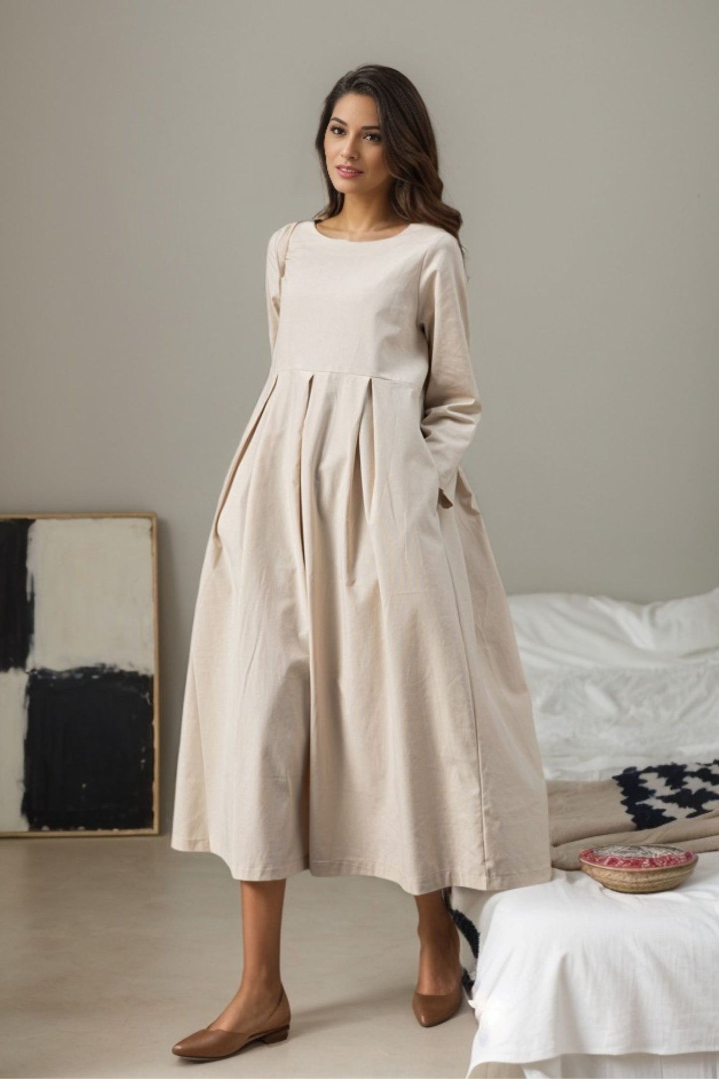 Women's Spring Casual Linen Dress C4545