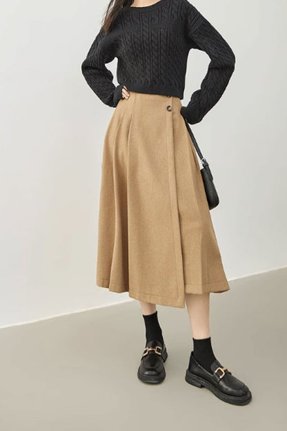 Warm a line winter wool skirt C3522