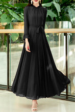 Load image into Gallery viewer, Long-sleeved new lace chiffon long dress C3992
