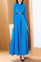 Load image into Gallery viewer, Blue long-sleeved spring and autumn dress C4181
