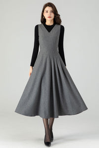 Womens Winter Wool Dress C3617