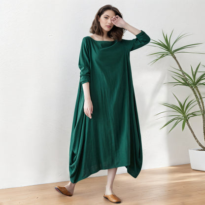 Plus Size Long Linen maxi Dres C5415