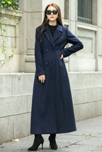 Load image into Gallery viewer, Double breasted long trench wool coat C4499
