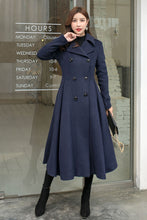 Load image into Gallery viewer, Navy Blue Long Wool Princess Coat  C2578
