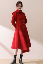 Load image into Gallery viewer, Asymmetric Hooded wool jacket coat C1781
