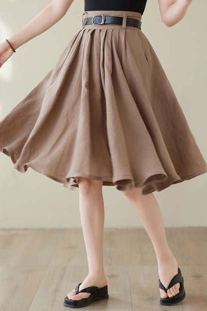 Pleated High Waist Skirt Women C3946