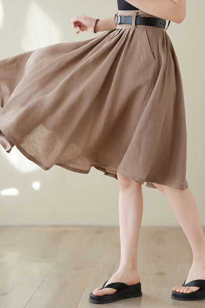 Pleated High Waist Skirt Women C3946