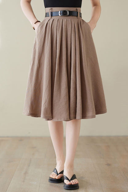 Pleated High Waist Skirt Women C3946