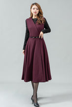 Load image into Gallery viewer, Midi Wool Pinafore Dress C4444
