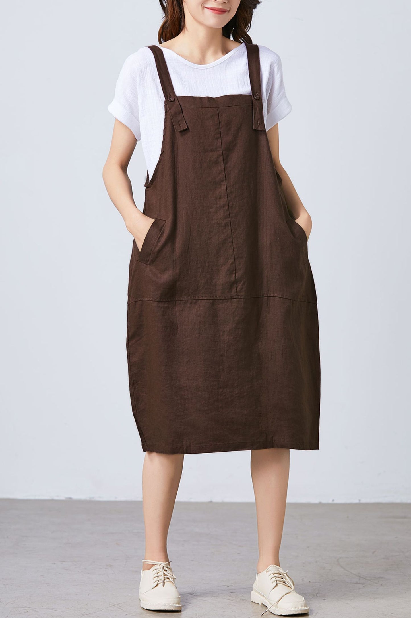 Women Casual Linen Vest Dress Strap Dress  C1700