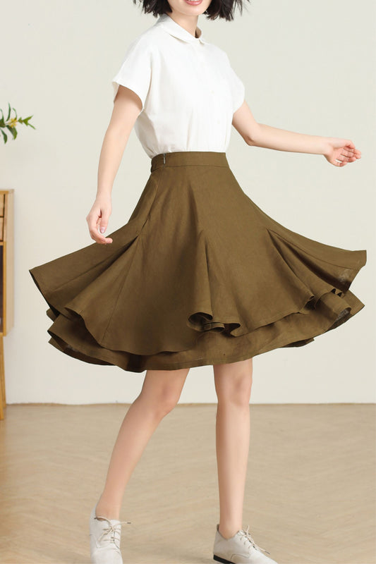 Women's Swing layered circle skirt C4733