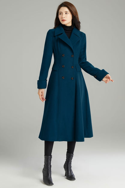Autumn Winter Red Wool Coat C2996