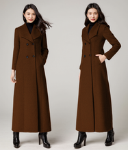 Load image into Gallery viewer, Double-breasted wool maxi coat Women C1766
