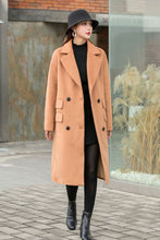 Load image into Gallery viewer, Double-breasted Long Wool Jacket Coat C2550
