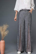 Load image into Gallery viewer, pleated linen womens wide leg pants C1152
