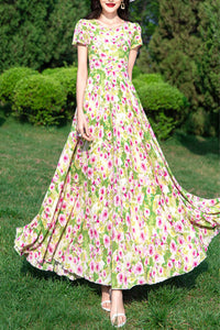 Chiffon floral women dress C3990