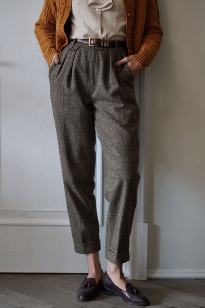 dark gray casual winter wool pants TT0130
