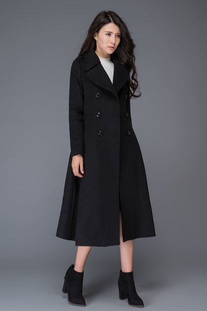 Double Breasted Maxi Wool Coat C1019