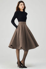 Load image into Gallery viewer, Knee Length Wool Skirt Women C4333
