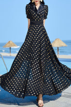 Load image into Gallery viewer, Black chiffon summer dress C4096
