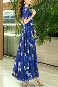 New summer blue chiffon dress C3974