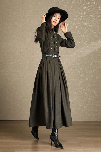 Womens Winter Wool Maxi Dress C4642