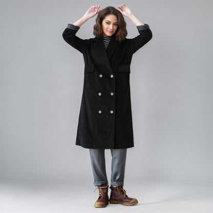 Plus Size Corduroy Jacket, Autumn Coat, Women Outerwear C5147