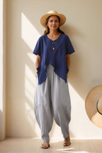 Load image into Gallery viewer, Women&#39;s Wide Leg Linen Pants C4003
