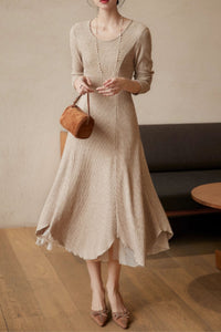 long sleeves prom autumn knit dress C4606