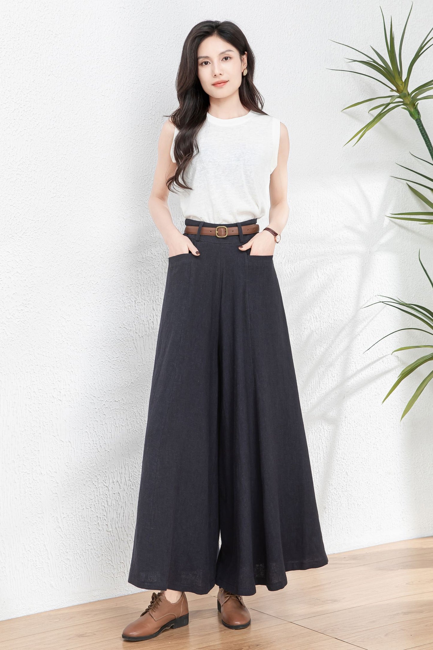 Womens Palazzo Linen pants c4761