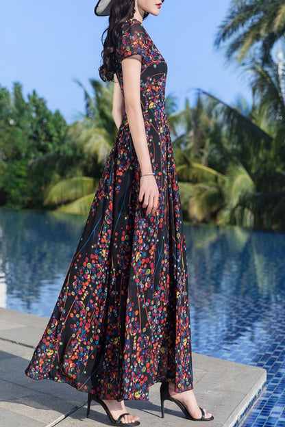 Chiffon flowy long dress C4048