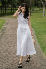 Load image into Gallery viewer, Sleeveless linen midi womens Dress C4013
