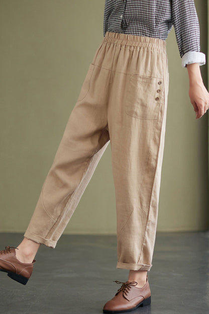 Womens Summer Casual Linen Pants C2431 - Size M #CK2100980