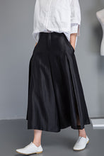 Load image into Gallery viewer, black palazzo womens wide leg pants C1250
