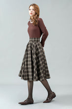 Load image into Gallery viewer, Plaid winter skater wool skirt women C4451
