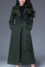 Load image into Gallery viewer, women autumn and winter waist tie long coat C4165
