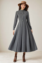 Load image into Gallery viewer, Autumn/winter Gray Wool Dress C4316
