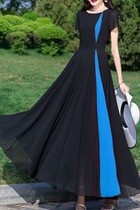 Chiffon women summer new fashion long dress C3984