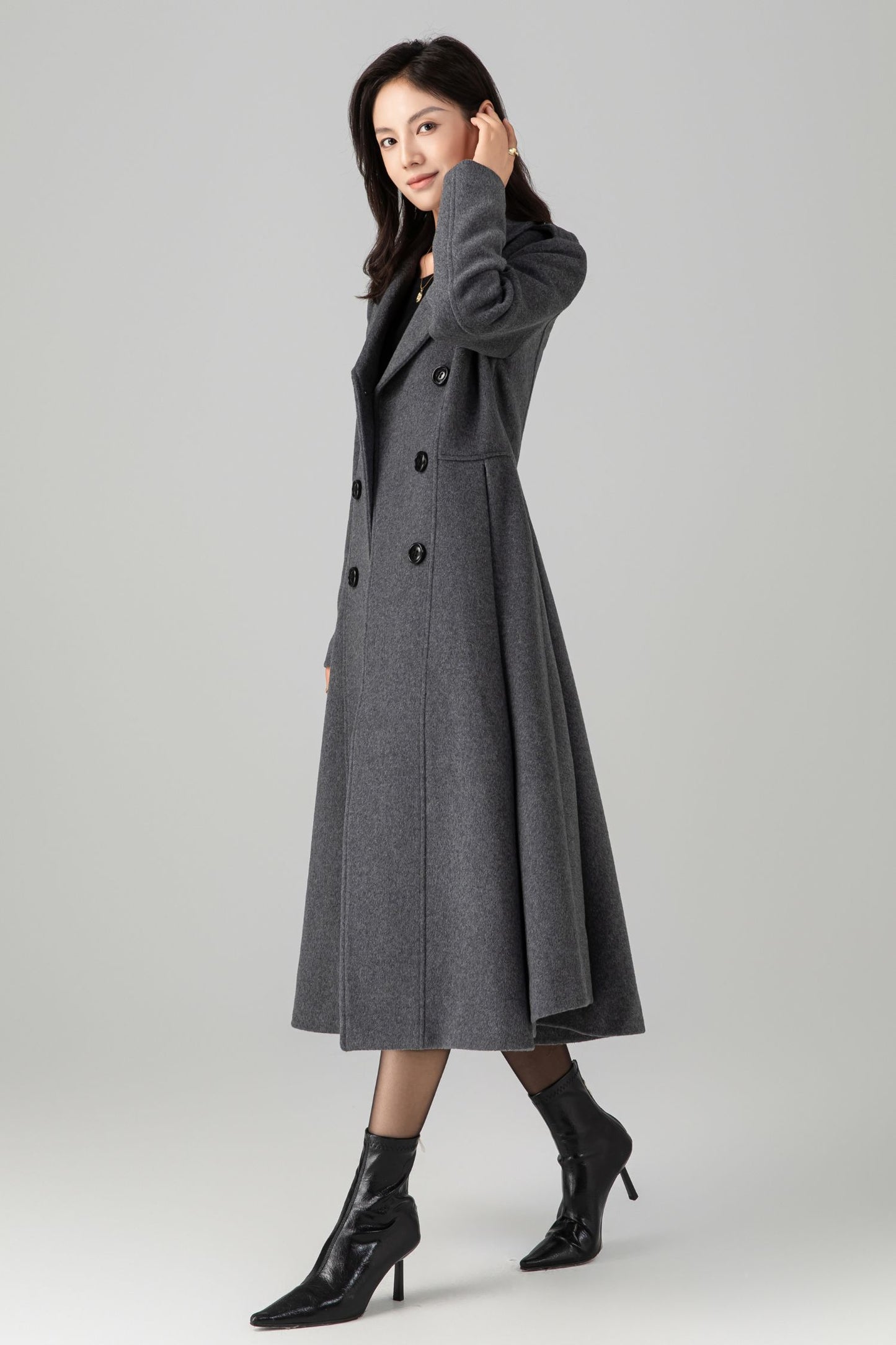 Double Breasted Maxi Wool Coat C5268